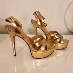 High Heel Golden Sandals